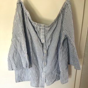 Michael Kors off the shoulder button down shirt. Medium